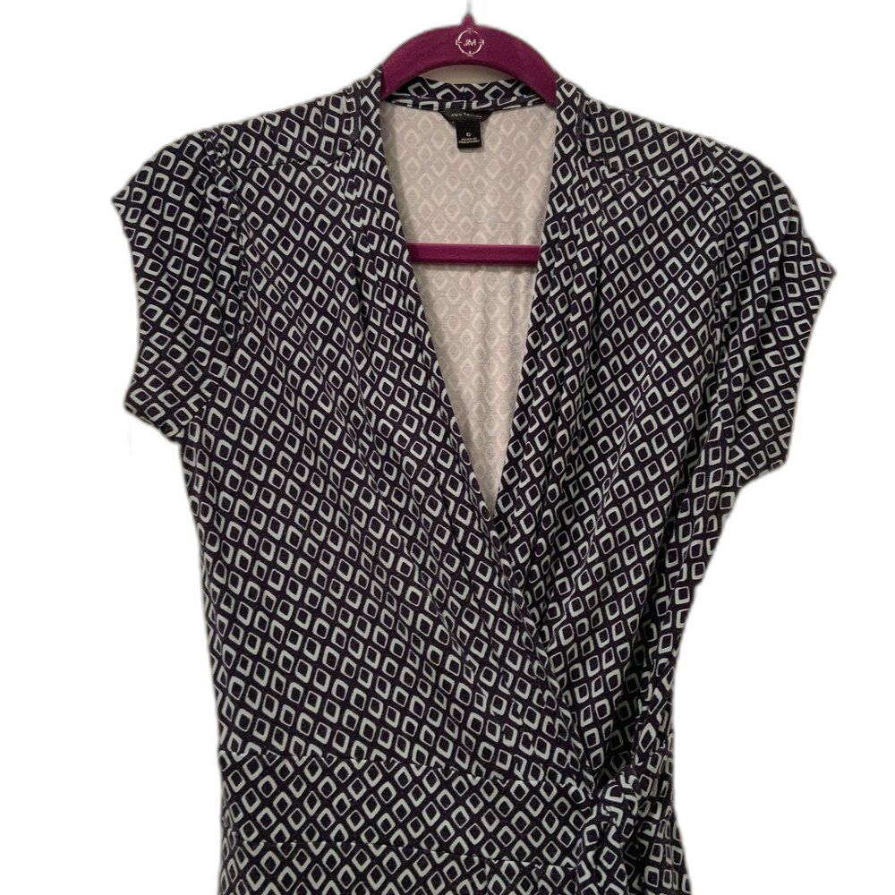 Ann Taylor Sleeveless Wrap Dress Size 6 Blue